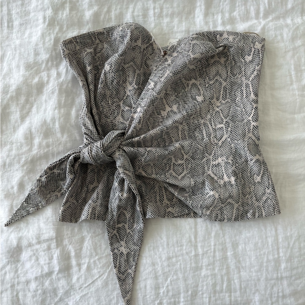 Free People Snake Print Bandana Scarf